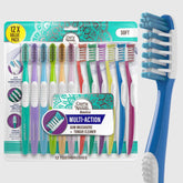 Multi-Action Toothbrush with Tongue Cleaner – 12 Pack