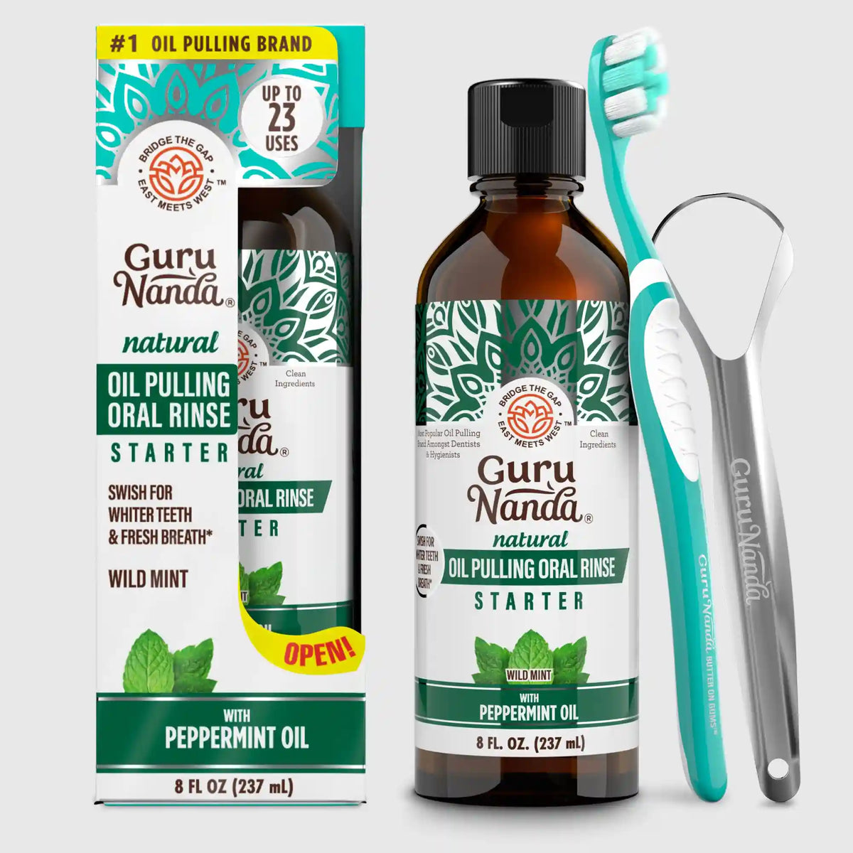 Coconut & Peppermint Oil Pulling, Starter Kit – 8 fl oz