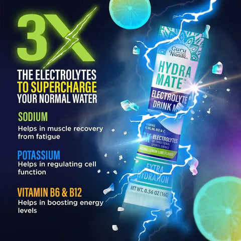 Hydramate Electrolyte Drink Mix, Lemon Lime – 2-Pack