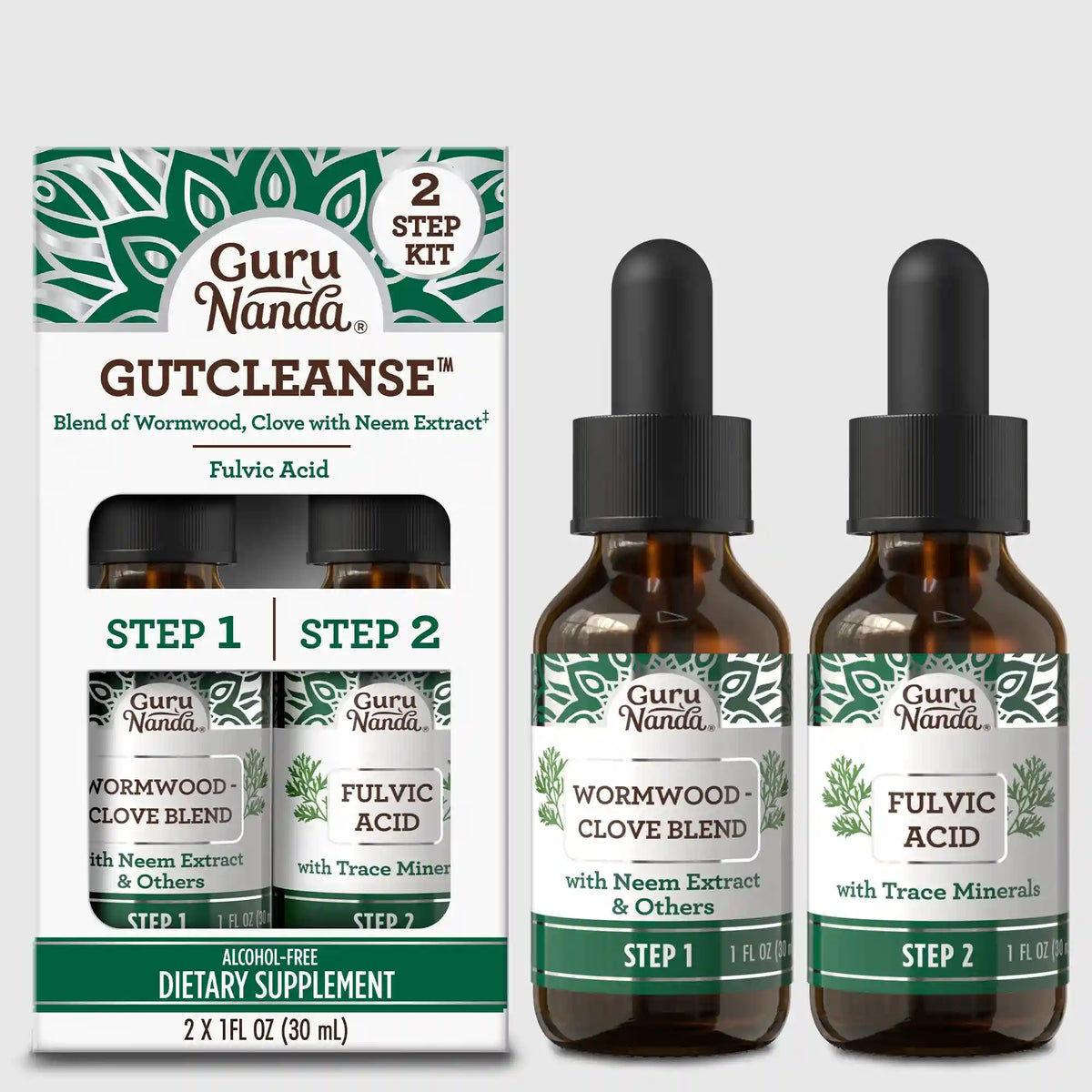 Gutcleanse With Wormwood, Clove & Fulvic Acid — 2-Step Supplement