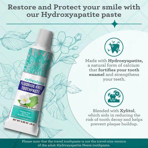 Travel Kit – Folding Toothbrush & Hydroxyapatite Toothpaste, Jasmine Mint – 0.98 oz