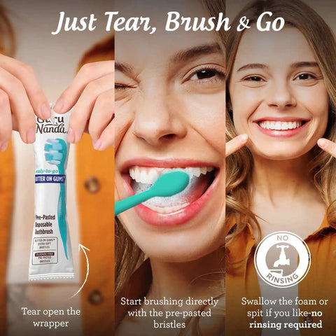 Ready-to-Go Butter on Gums Pre-Pasted Toothbrushes – 70 Count – 2 Pack