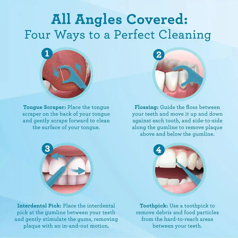 Quad Clean Floss Picks 4-in-1