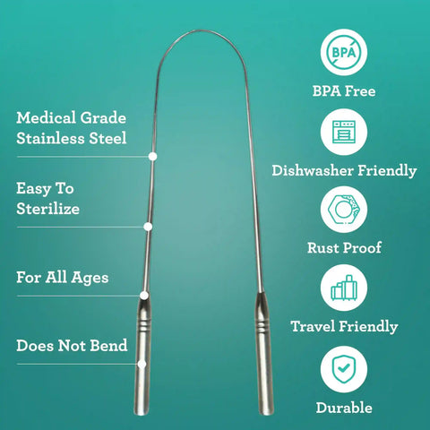 U Shaped Stainless Steel Tongue Scraper – 2 Pack